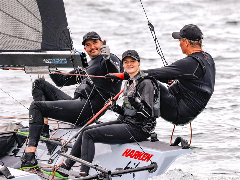 Sarah Lee, Kurt Warner, Peter Mackie photo copyright Sail Media taken at Manly 16ft Skiff Sailing Club and featuring the 13ft Skiff class