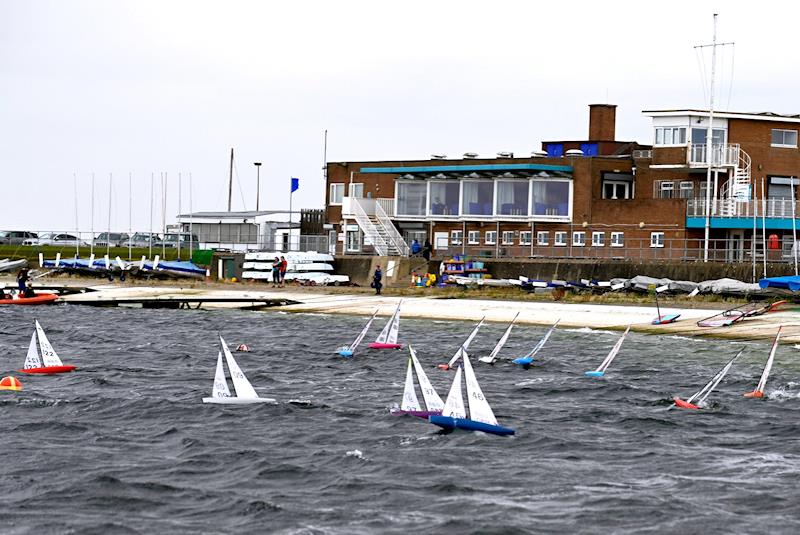 Beating away for the clubhouse - IOM Ranking round 3 and 4 at Datchet photo copyright David Adam taken at Datchet Water Radio Sailing Club and featuring the One Metre class