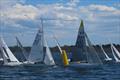 Peter Coleman AUS 1053 leading at the top mark in Race 8 - 2025 2.4mR Australian Championship Paynesville © Christie Arras, GLYC