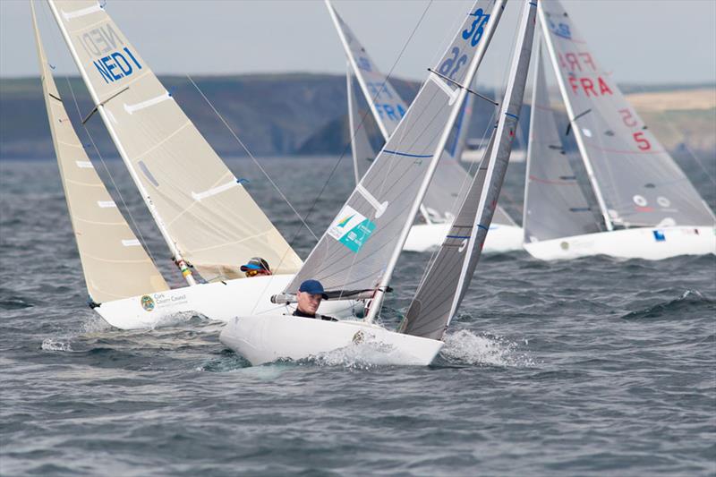 Matt Bugg of Australia sailing in the 2.4mR Class on day 2 of the Cork County Council IFDS Worlds 2013 photo copyright Robert Bateman taken at Kinsale Yacht Club and featuring the 2.4m class