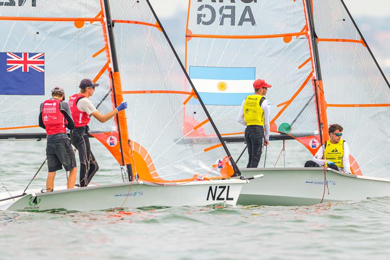 George Lee Rush / Seb Menzies (NZL) (Boys 29er) - Allianz Youth World Sailing Championships - Day 4 - The Hague - July 2022 photo copyright Sailing Energy / World Sailing taken at Jachtclub Scheveningen and featuring the 29er class