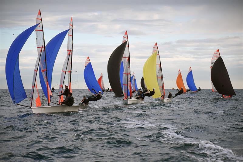 The 29er fleet sailing in Palamós - 48th Palamós Christmas Race photo copyright Alfred Farré taken at Club de Vela Palamos and featuring the 29er class