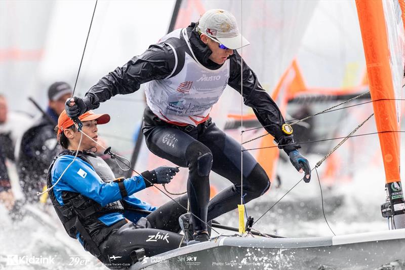 Jac Bailey and Ben Sinfield - 29er World Championship photo copyright Sander van der Borch taken at Kieler Yacht Club and featuring the 29er class