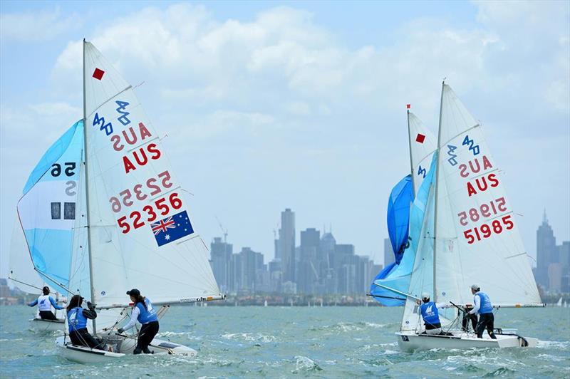 Day 4 of ISAF Sailing World Cup Melbourne photo copyright Sport the library / Jeff Crow taken at Royal Melbourne Yacht Squadron and featuring the 420 class