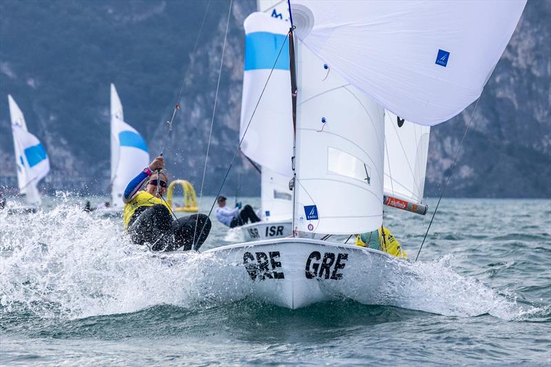 Gold for Danai Giannouli and Iakovina Kerkezou at the 2024 Youth Sailing World Championships photo copyright World Sailing taken at Vela Garda Trentino and featuring the 420 class