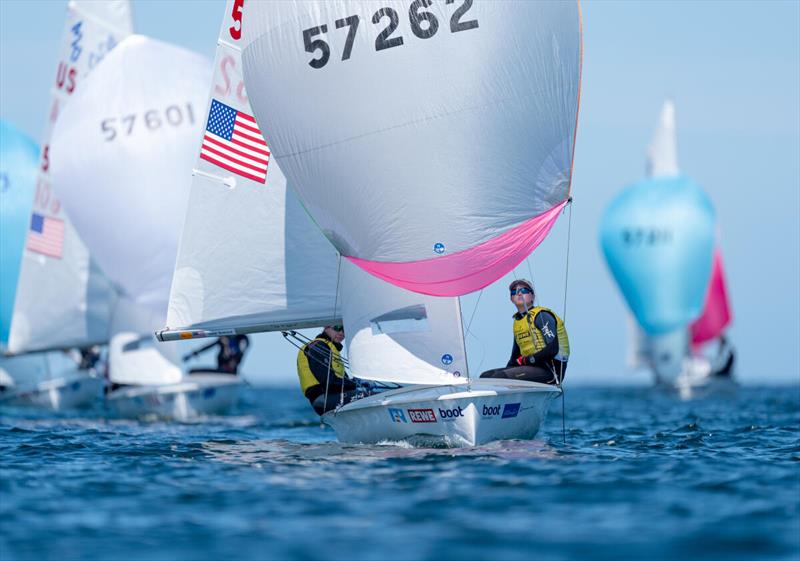 Anna Ulmer and Marin Redmond (USA) had to relinquish the overall lead in the 420 class and finished second at Kieler Woche - photo © Sascha Klahn / Kieler Woche 2026