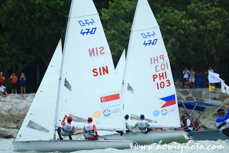 Southeast Asian Games day 8 photo copyright Howie Photogaphy / www.howiephoto.com taken at Singapore Sailing Federation and featuring the 470 class