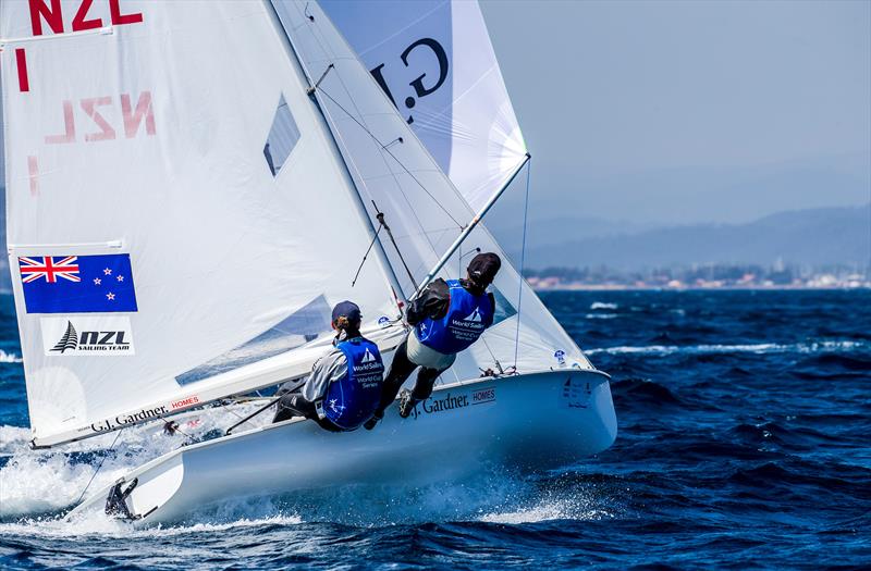 Paul Snow-Hansen and Daniel Willcox - Sailing World Cup, Hyeres, April 29, 2018 photo copyright Jesus Renedo / Sailing Energy taken at  and featuring the 470 class