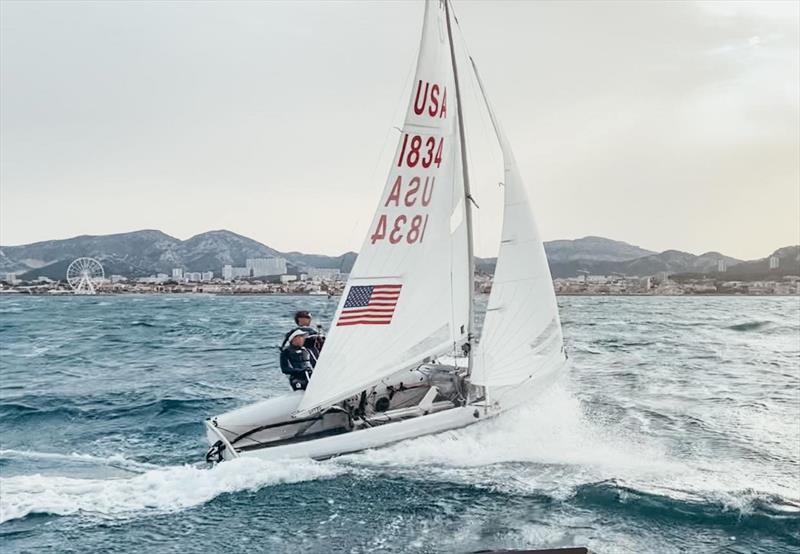 Barnes-Bargehr and McDonough on the waters off of Marseille, France  photo copyright Nikole Barnes-Bargehr and McDonough  taken at New Bedford Yacht Club and featuring the 470 class