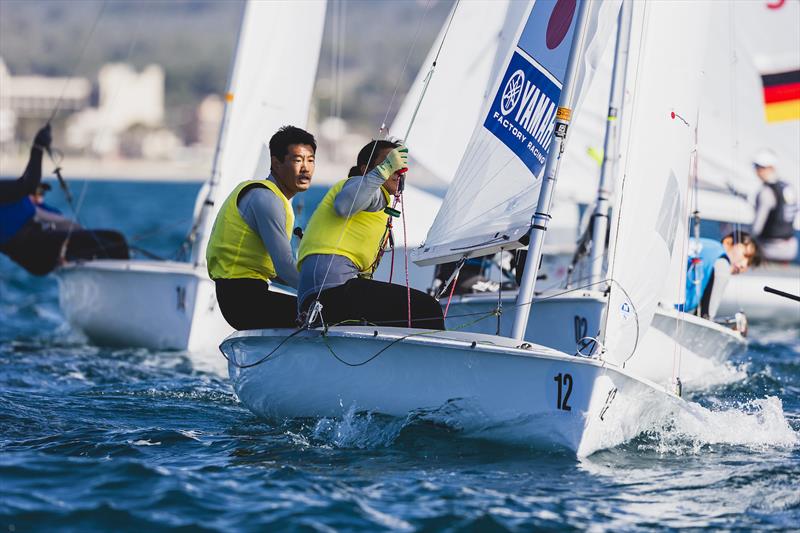 Tetsuya Isozaki & Yurie Seki (JPN) - 470 World Championship in Llucmajor, Mallorca, Day 3 - photo © Bernardí Bibiloni / Int. 470 Class