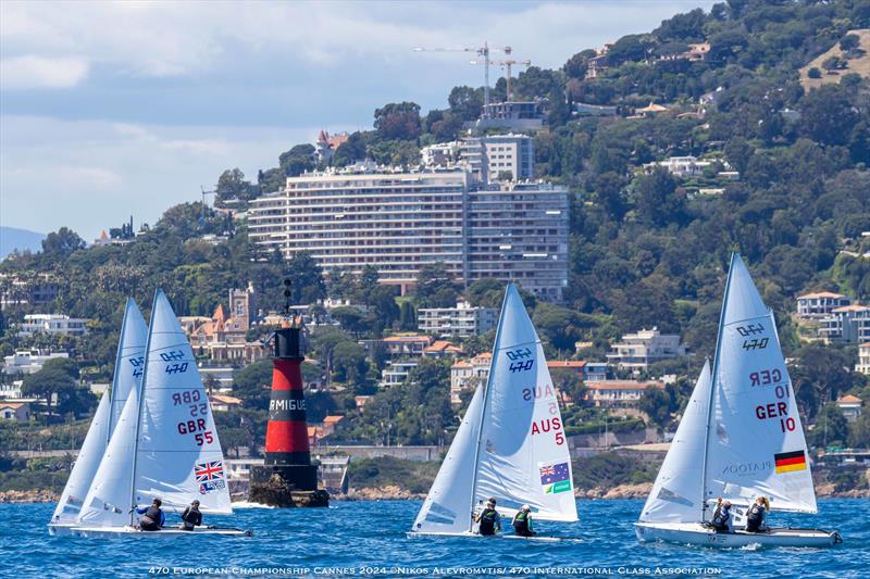 Nia Jerwood and Connor Nicholas during the 470 Europeans at Cannes - photo © Nikos Alevromytis / International 470 Class