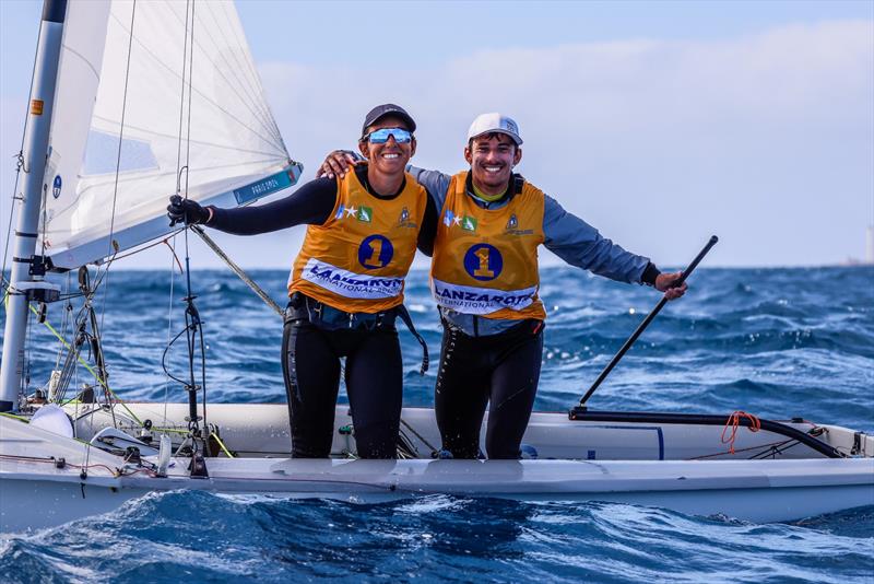 Joao & Costa take gold in 470 Mixed - Lanzarote International Regatta 2025 - photo © Sailing Energy / Lanzarote Sailing Center