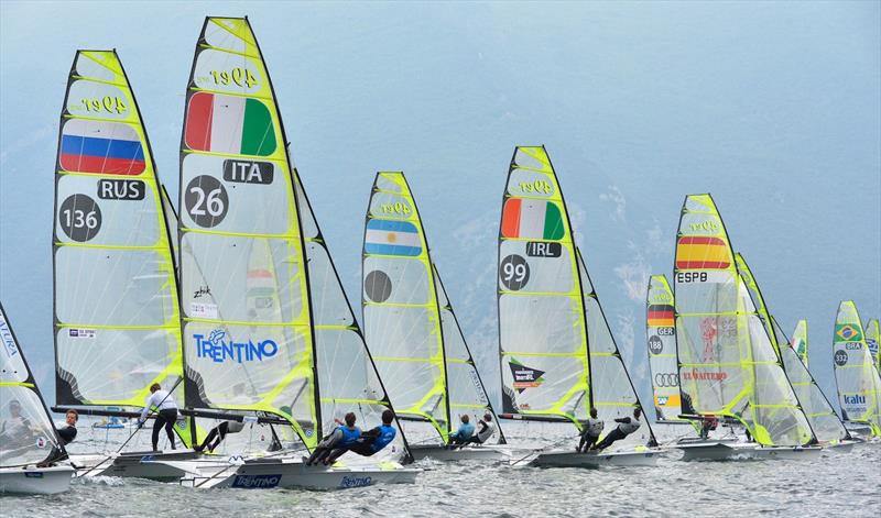 Garda Vela Trentino EUROSAF Champion Sailing Cup day 1 photo copyright Roberto Vuilleumier taken at Vela Garda Trentino and featuring the 49er class