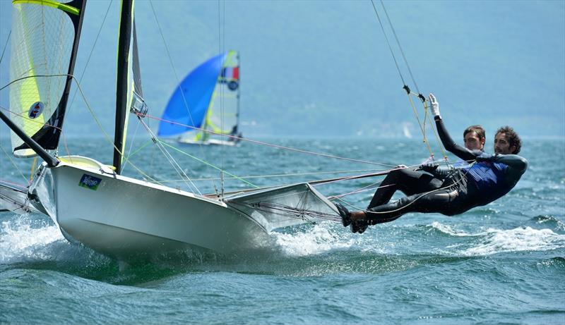 Garda Vela Trentino EUROSAF Champion Sailing Cup day 2 photo copyright Roberto Vuilleumier taken at Fraglia Vela Riva and featuring the 49er class