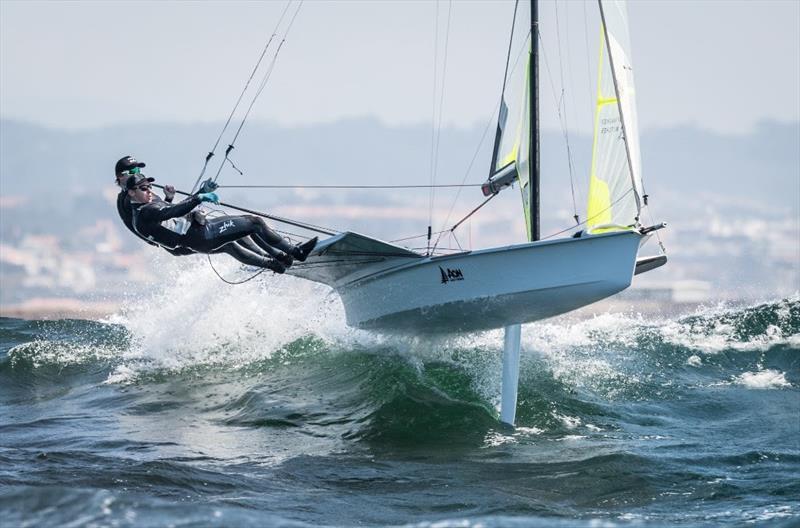 Big waves on day 4 of the 49er Worlds in Portugal - photo © Ricardo Pinto