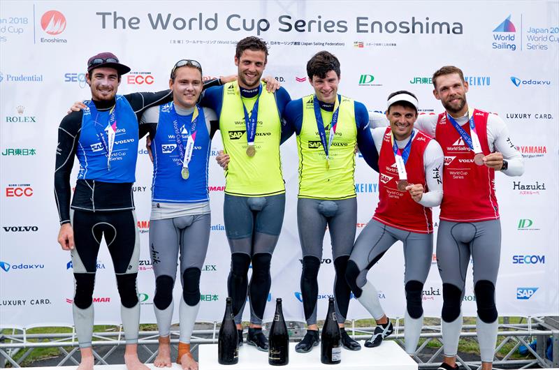 Logan Dunning Beck / Oscar Gunn - left - NZL 49er  - Sailing World Cup Enoshima, August 2018 photo copyright Sailing Energy taken at  and featuring the 49er class