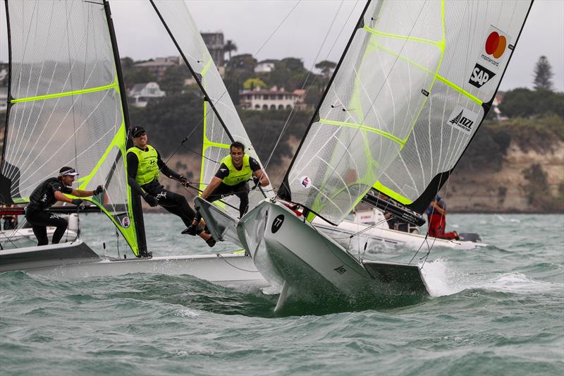 Peter Burling and Blair Tuke after their win - 49er Worlds, - Day 6 - Auckland , December 3-8, - photo © Richard Gladwell, Sail-World.com / nz