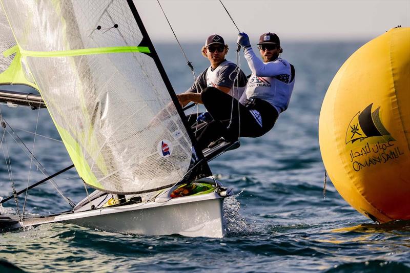 Ian Barrows & Hans Henken at the 2021 Skiff World Championship in Al-Mussanah, Oman photo copyright Sailing Energy taken at  and featuring the 49er class