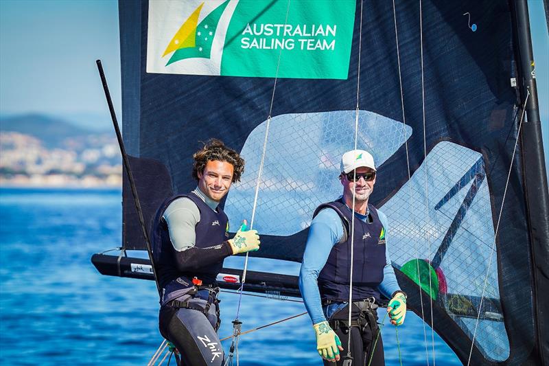 Jim Colley and Shaun Connor have every reason to smile - 2023 Hyeres Regatta - photo © Sailing Energy