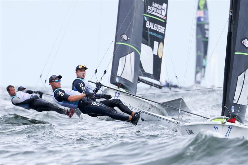 Isaac McHardie/Will McKenzie  - NZL - 49er -  Day 5, 2023 Allianz Sailing World Championships, The Hague, August 15, 2023  photo copyright Sailing Energy / World Sailing taken at  and featuring the 49er class