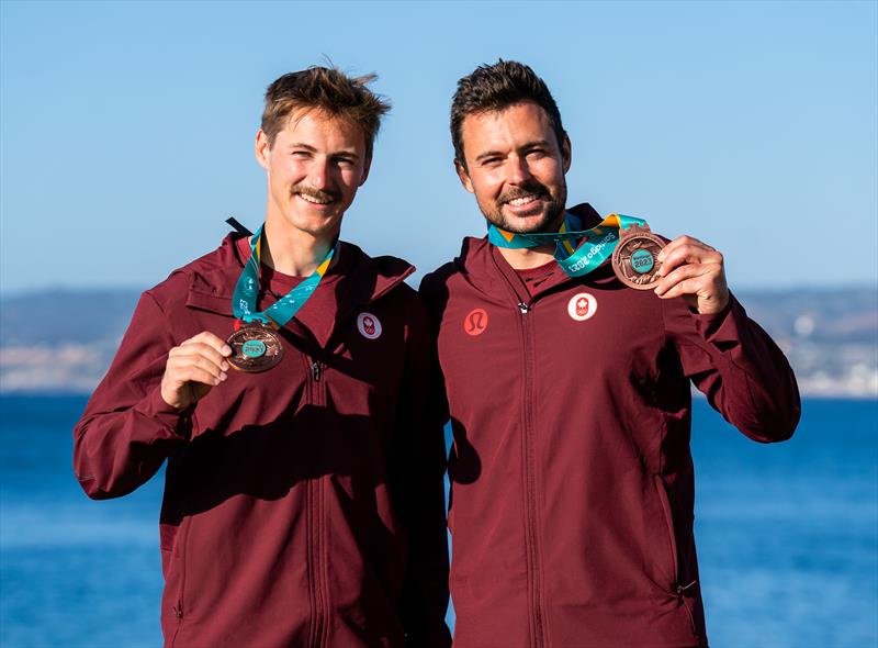 Justin Barnes and Will Jones sail to the bronze medal in 49er class at Cofradia Nautica del Pacifico during the Panam Games in Santiago, Chile on November 3, 2023 - photo © Dave Holland/Sail Canada