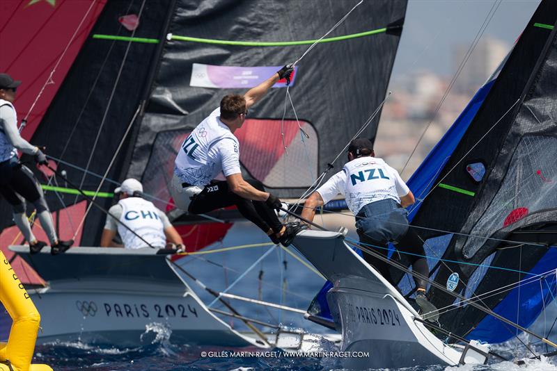 49er  - NZL - Marseille - Paris2024 Olympic Regatta - July 28, 2024 photo copyright Gilles Martin-Raget taken at  and featuring the 49er class