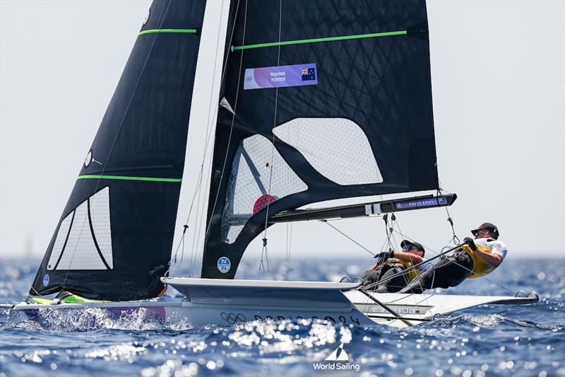 Isaac McHardie/William McKenzie (NZL) - 49er - Marseille - Paris2024 Olympic Regatta - July 29, 2024 photo copyright World Sailing / Sander van der Borch taken at  and featuring the 49er class