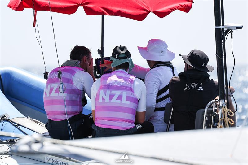 Kiwi support team - 49er - Marseille - Paris2024 Olympic Regatta - August 1, 2024 photo copyright World Sailing / Sander van der Borch taken at  and featuring the 49er class