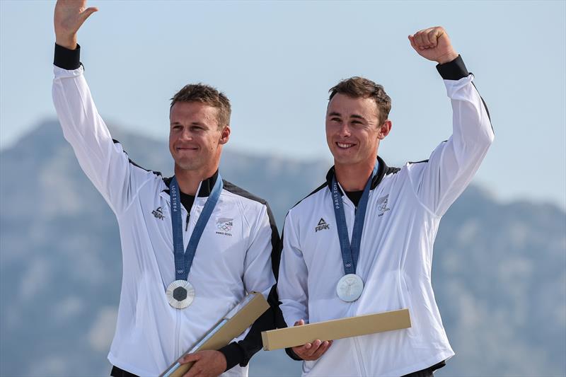 Isaac McHardie and Will McKenzie (NZL) - Silver Medalists - Mens Skiff - Paris2024 Olympic Sailing Event - Marseille - August 2, 2024 - photo © World Sailing / Lloyd Images