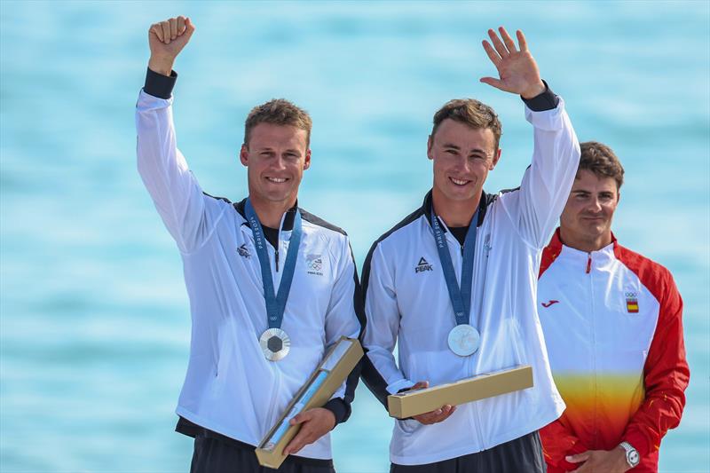 Isaac McHardie and Will McKenzie (NZL) - Silver Medalists - Mens Skiff - Paris2024 Olympic Sailing Event - Marseille - August 2, 2024 - photo © World Sailing / Lloyd Images