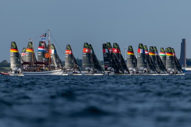 The 49er class already uses an electronic GPS-based starting system, thereby avoiding time-consuming general recalls - photo © Felix Diemer