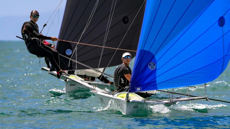 Jo Aleh and Molly Meech (49erFX) - Oceanbridge NZL Sailing Regatta - Day 4 - Takapuna BC February 20, - photo © Richard Gladwell / Sail-World.com / nz