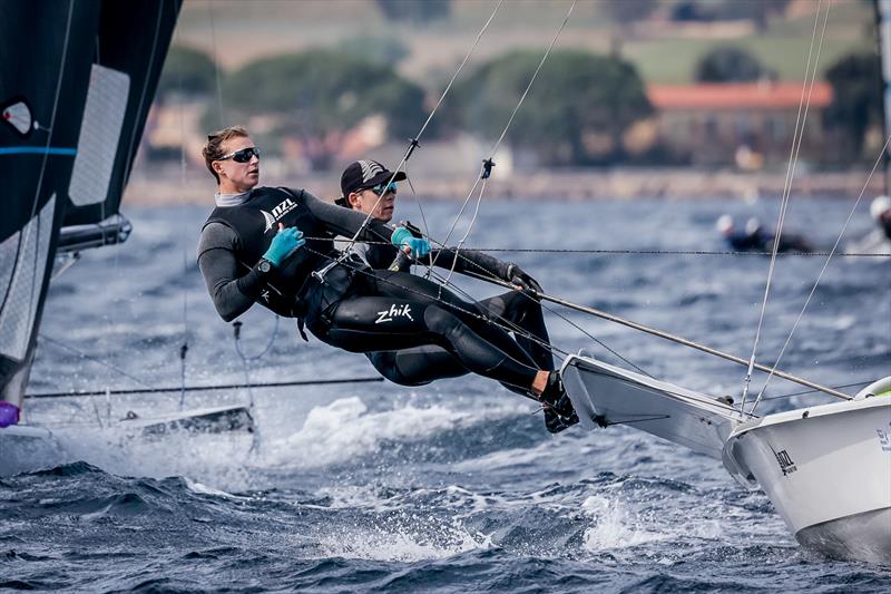 Jo Aleh/Molly Meech - NZL Sailing Team - Day 1 - 53rd Semaine Olympique Francais, Hyeres - April 2022 photo copyright Sailing Energy / World Sailing taken at  and featuring the 49er FX class
