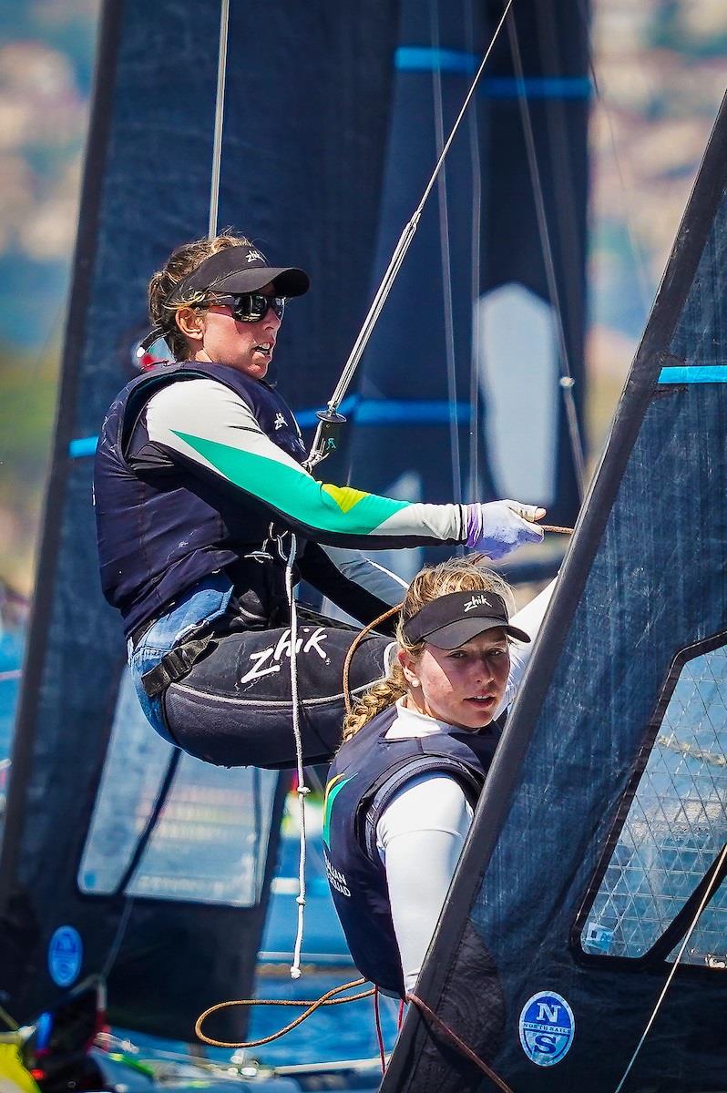 Close view of Olivia Price and Evie Haseldine today - 2023 Hyeres Regatta - photo © Sailing Energy