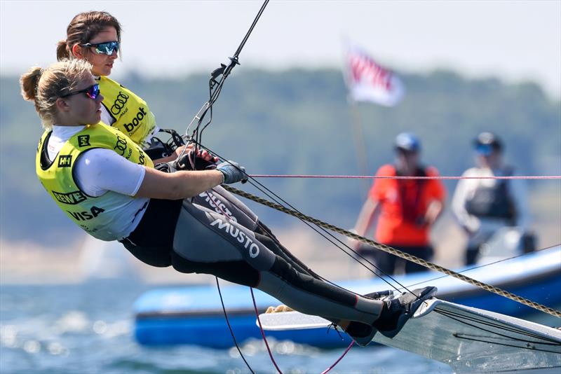 Germans Inga-Marie Hoffmann and Jill Paland teamed up for the first time together and won 49erFX gold photo copyright Christian Beeck taken at Kieler Yacht Club and featuring the 49er FX class