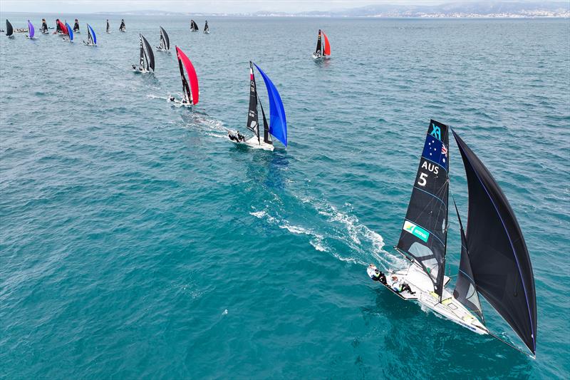 Laura Harding and Annie Wilmot lead the fleet at 53 Trofeo Princesa Sofia Mallorca by Iberostar photo copyright Sailing Energy taken at Real Club Náutico de Palma and featuring the 49er FX class