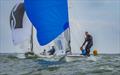 Rob Gullan and Paul Childs leading Hyde Sails Ben McGrane and James Ross race 1 of the 2025 505 HISC Open © Peter Hickson