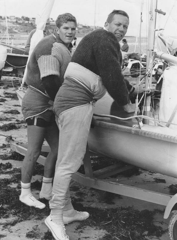 Paul and Pip Pearson at the 505 Worlds - both wearing trapeze harnesses photo copyright Archive taken at Adelaide Sailing Club and featuring the 505 class