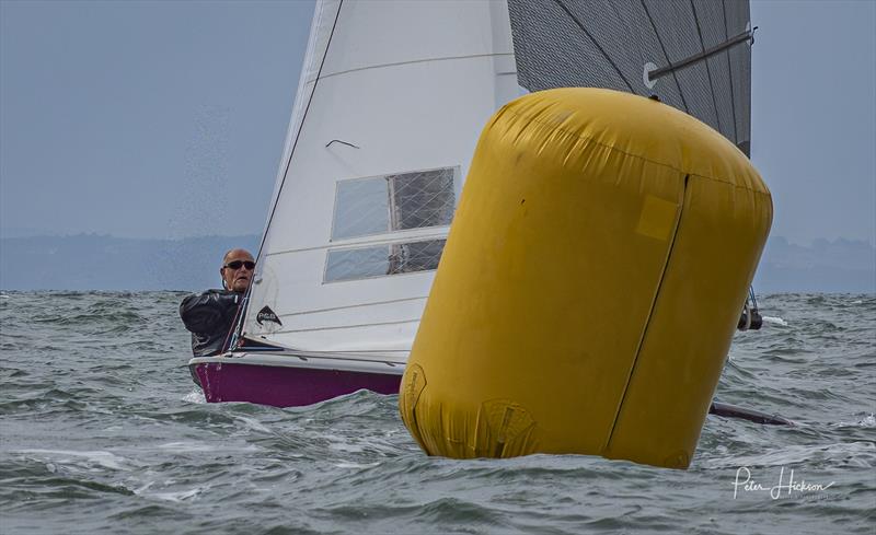 Steve Culpitt and Mark Nicholson at the top mark of the 2025 505 HISC Open photo copyright Peter Hickson taken at Hayling Island Sailing Club and featuring the 505 class