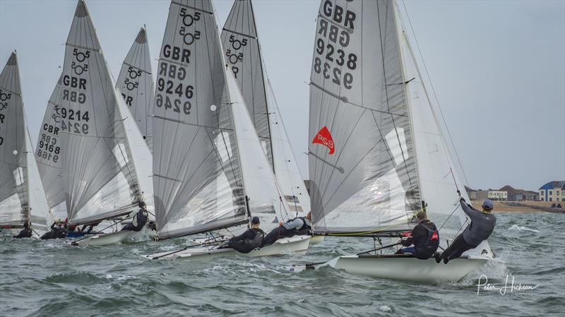 Start of race 2 of the 2025 505 HISC Open photo copyright Peter Hickson taken at Hayling Island Sailing Club and featuring the 505 class