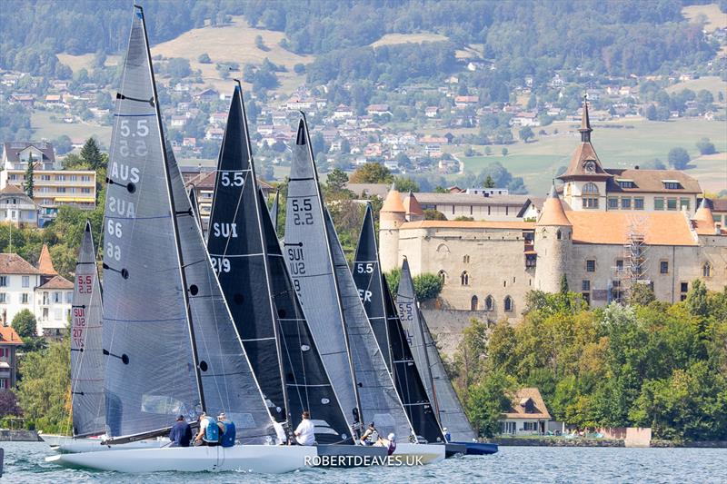 Start of race 2 on day 1 of the 5.5 Metre Swiss Open at Grandson - photo © Robert Deaves / www.robertdeaves.uk