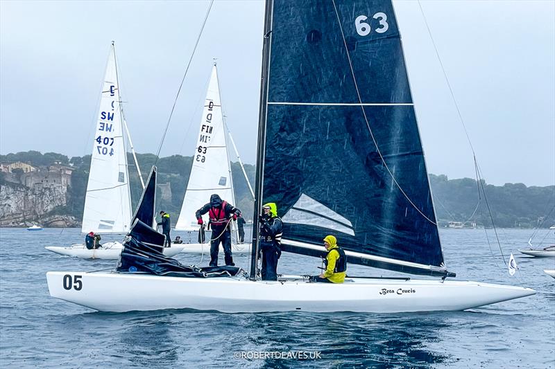 Beta Crucis thumb a lift back to the club on day 3 of the 2024 5.5 Metre French Open at the Regates Royales in Cannes - photo © Robert Deaves / www.robertdeaves.uk