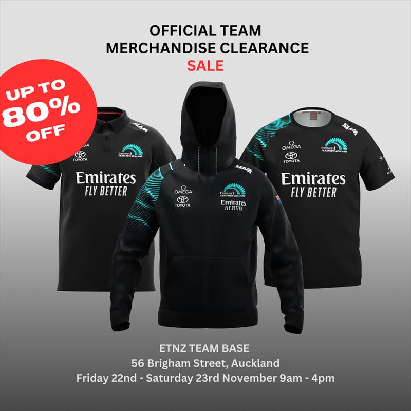 Discounts of up to 80% off, stock up on official America's Cup and Emirates Team New Zealand merchandise - Final Sale photo copyright Chloe Zara taken at Royal New Zealand Yacht Squadron and featuring the  class