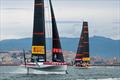 Luna Rossa sailing their AC40 against their LEQ12 test boat in Sardinia © Ivo Rovira / America's Cup