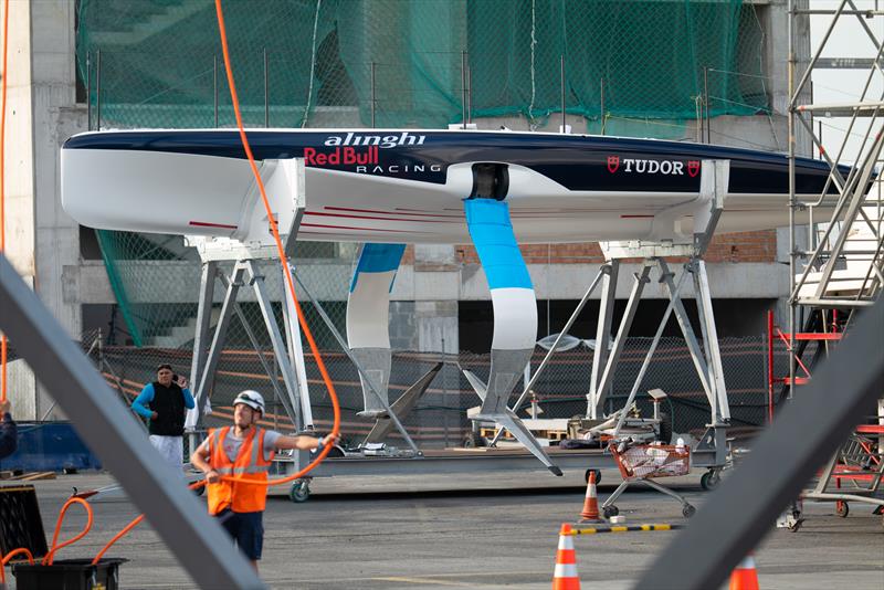  First glimpse - Alinghi Red Bull Racing - AC40 OD  - Day 0 - May 16, 2023 - Barcelona - photo © Job Vermuelen / America's Cup