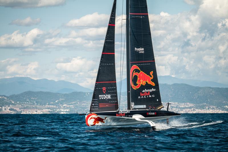 Alinghi  Red Bull Racing - AC40 - April 2024 photo copyright Alex Carabi / America's Cup taken at Société Nautique de Genève and featuring the AC40 class