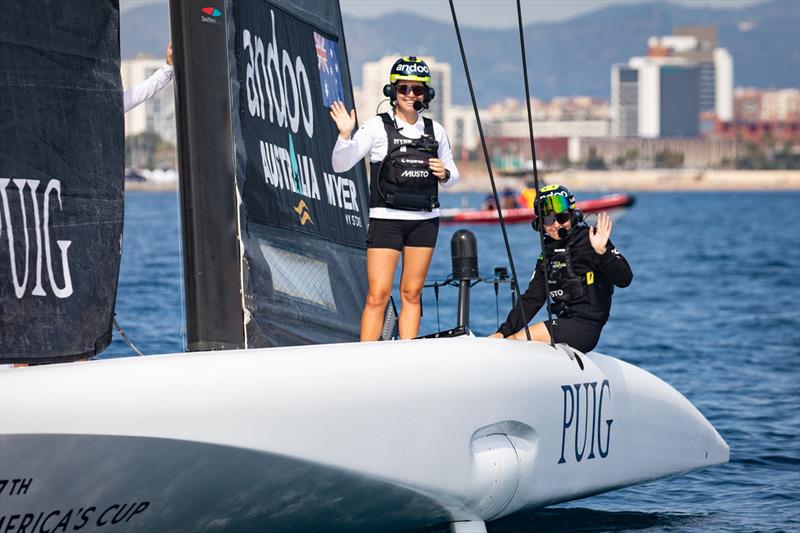 Annie Wilmot & Laura Harding farewell - Andoo Team Australia - photo © Nic Douglass @sailorgirlHQ