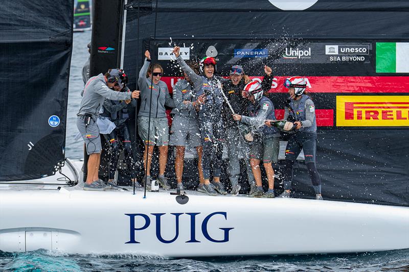 Luna Rossa Prada Pirelli Women's Team - Winners - Puig Women's America's Cup, Final.   - October 11, 2024 photo copyright Ian Roman / America's Cup taken at Real Club Nautico de Barcelona and featuring the AC40 class