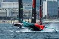 Emirates Team NZ leads INEOS Britannia in Race 1 of the 37th America's Cup - Barcelona - October 12, 2024 © Ian Roman / America's Cup