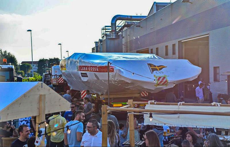 Luna Rossa Prada Pirelli's first AC75 leaves the Persico building facility in Bergamo, Italy, August - photo © Bergamo Corriere